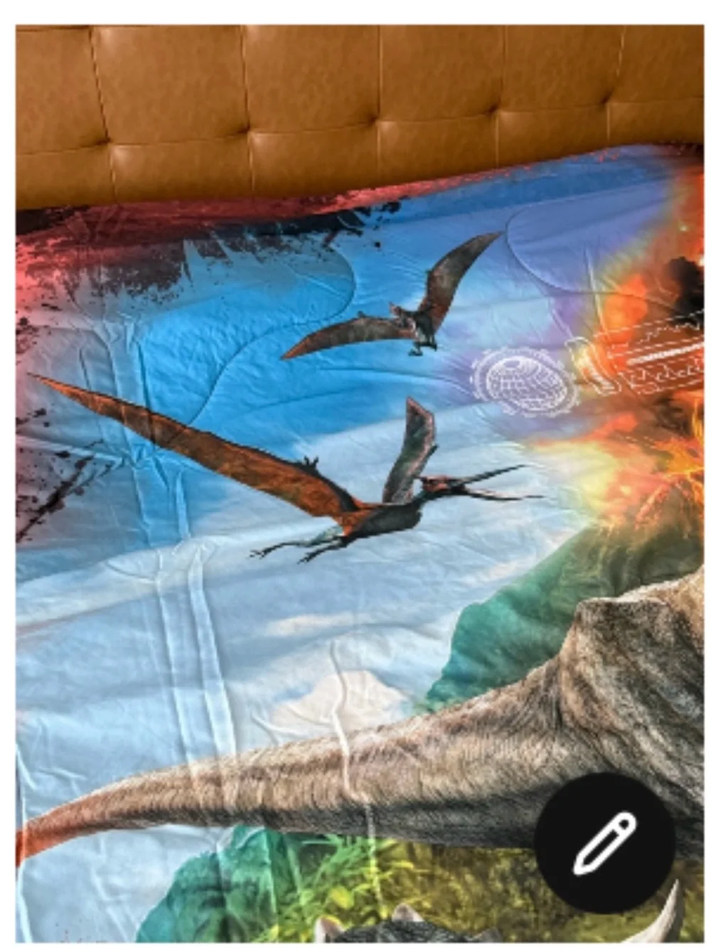 Jurassic Dinosaur Comforter in Brown and Multicolor